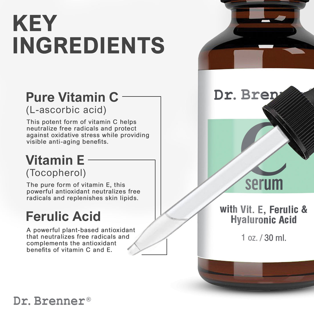 Vitamin C Serum with Ferulic Acid, Vitamin E and Hyaluronic Acid